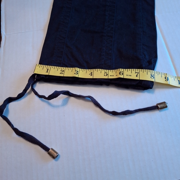 Baby Phat Y2K Pants Ankle Drawstring Hem Black Cotton Women Size 5 Junior - Picture 14 of 15